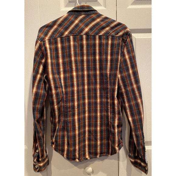 Zara Young Flannel Shirt size Medium, Brown Red‎ Orange, Cotton, Long Sleeve - Picture 2 of 5